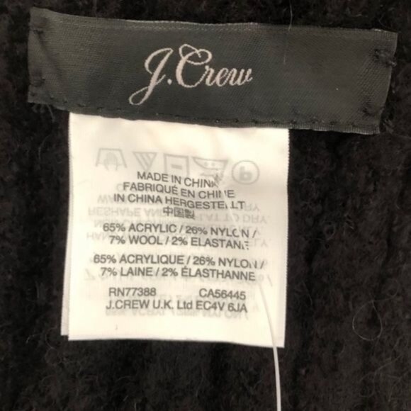 J. Crew Loopy Stitch Oversized Cable Knit Scarf in Black NWT - Picture 8 of 9
